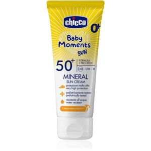 Chicco Baby Moments Sun Mineral opalovací krém pro děti SPF 50+ 0 m+ 75 ml