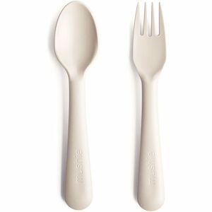 Mushie Fork and Spoon Set příbor Ivory 2 ks