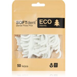 SOFTdent ECO Dental Floss Pick dentální párátka s nití 50 ks