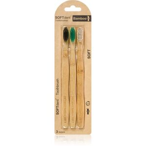 SOFTdent Bamboo Soft - 3 pack bambusový zubní kartáček 3 ks