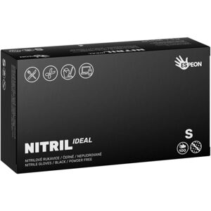 Espeon Nitril Ideal Black nitrilové nepudrované rukavice velikost S 100 ks