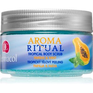 Dermacol Aroma Ritual tropický sprchový peeling Papája & Máta 200 g