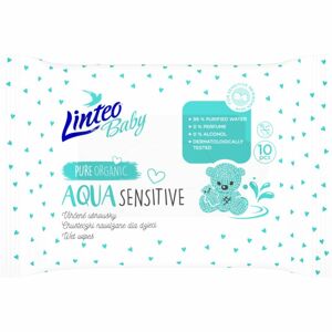 Linteo Baby Aqua Sensitive dětské jemné vlhčené ubrousky 10 ks