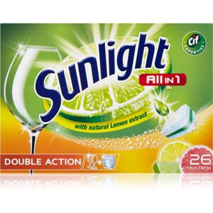 Sunlight All in 1 Double Action tablety do myčky (Citrus Fresh) 26 ks