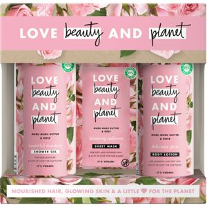 Love Beauty & Planet Blooming Radiance Muru Muru Butter & Rose dárková sada (na tělo a obličej)