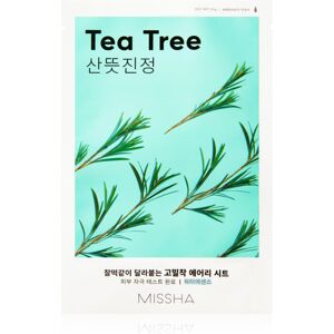 Missha Airy Fit Tea Tree plátýnková maska s čisticím a osvěžujícím účinkem pro citlivou pleť 19 g