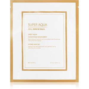 Missha Super Aqua Cell Renew Snail plátýnková maska s hydratačním a zklidňujícím účinkem s hlemýždím extraktem 25 ml