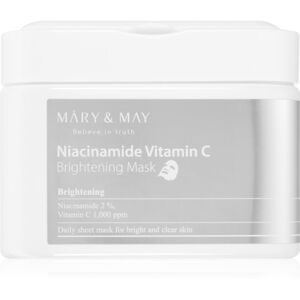 MARY & MAY Niacinamide Vitamin C Brightening Mask sada plátýnkových masek pro rozjasnění pleti 30 ks