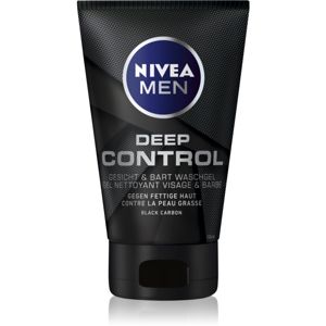 Nivea Men Deep čisticí gel na obličej a vousy pro muže 100 ml