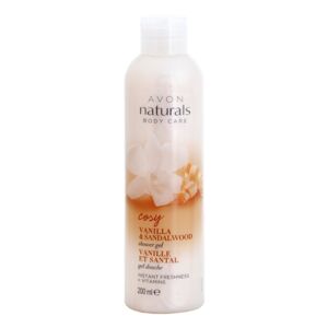 Avon Naturals Care osvěžující sprchový gel s vanilkou a santalovým dřevem 200 ml