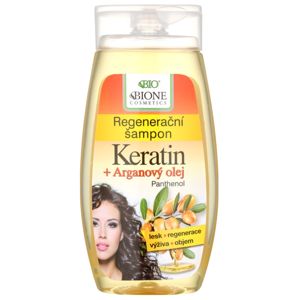 Bione Cosmetics Keratin + Arganový olej regenerační šampon pro lesk a hebkost vlasů 260 ml