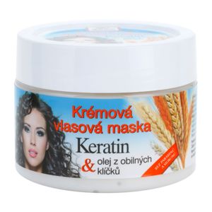 Bione Cosmetics Keratin + Obilné klíčky krémová maska pro všechny typy vlasů 260 ml