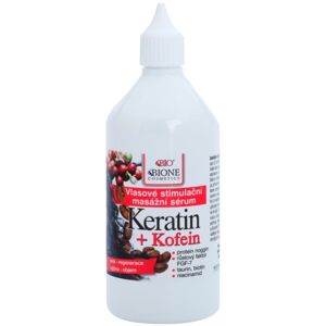 Bione Cosmetics Keratin + Kofein sérum pro růst vlasů a posílení od kořínků 215 ml