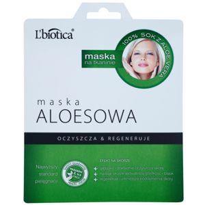 L’biotica Masks Aloe Vera plátýnková maska s regeneračním účinkem 23 ml