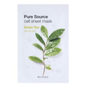 Missha Pure Source plátýnková maska se zklidňujícím účinkem Green Tea 21 g